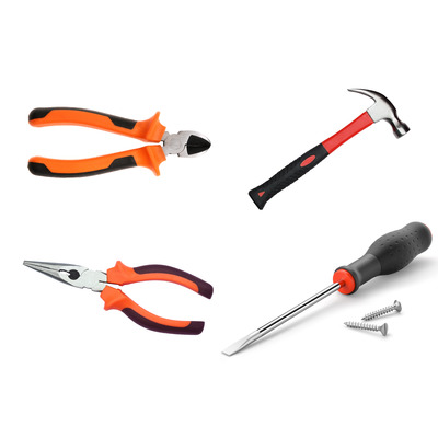Werkzeug-Set (Hammer, Seitenschneider, Zange, Schlitzschraubendreher)